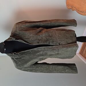 Caslon 90s army green suede leather jacket
